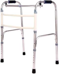 Factory Supply Idosos Walker Altura Ajustável Dobrável Walker Aço Inoxidável para os Deficientes Mobilidade Walking Aid - Product Image 1