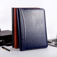 Carpeta de archivos de caja de cartera de negocios A4 de cuero PU con logotipo personalizado 2025 con bolsillos para portapapeles diseño elegante
