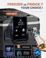 Euhomy, prix d'usine certifié UL, mini réfrigérateur portable de 80 L, réfrigérateur-congélateur à compresseur pour voiture, 12 V/220 V, avec roues