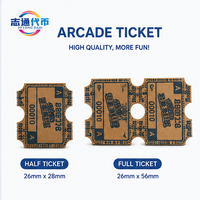 Billets de jeu en papier écologiques personnalisés, billets de loterie perforés, jetons d'arcade personnalisés avec logo pour bornes d'arcade