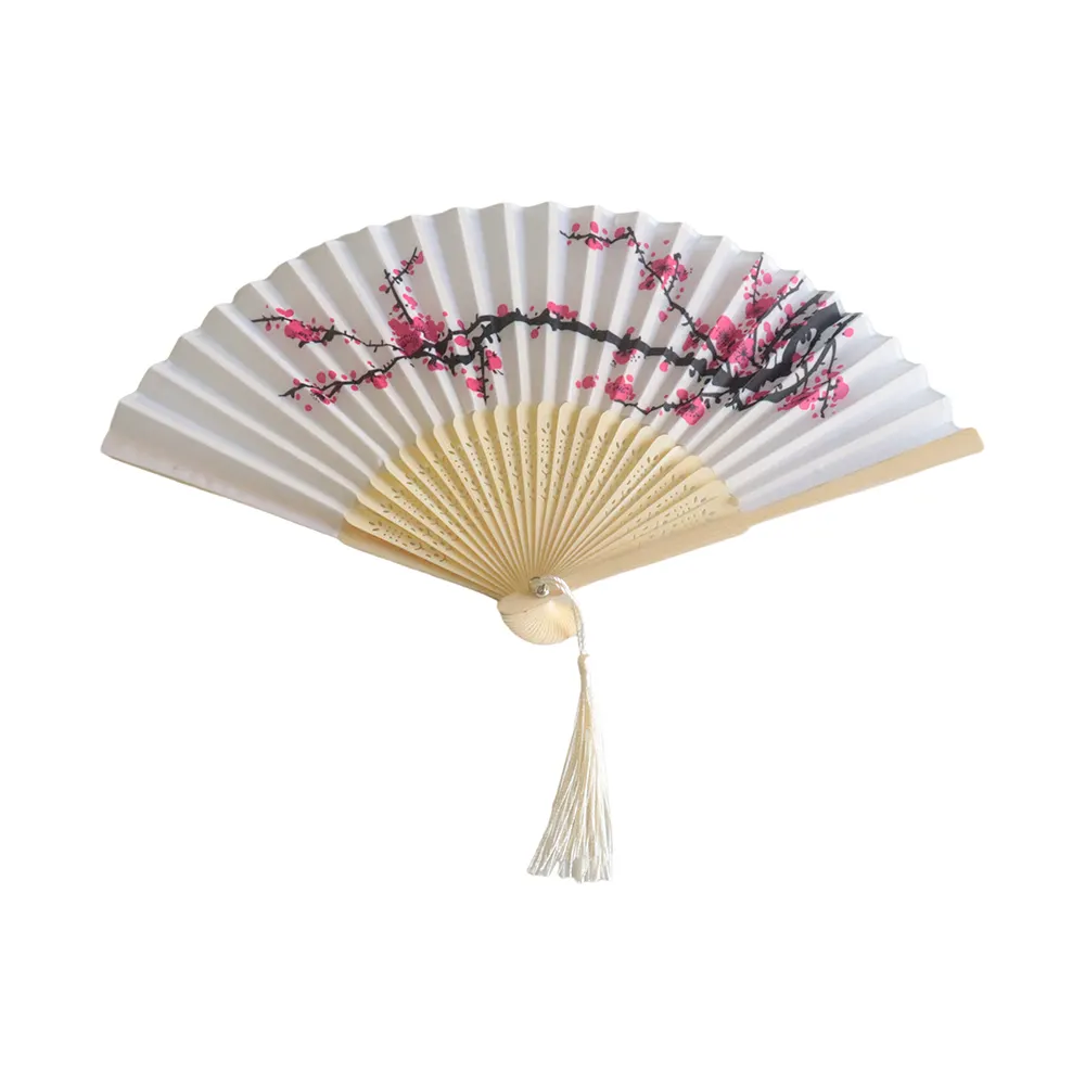 Hand Held Bamboo Silk Folding Fan Hand Fan,Chinese/Japanese Charming Elegant Vintage Retro Style