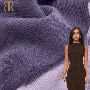 40S Viscose Acrylique <span class=keywords><strong>Stretch</strong></span> Double Face Needle-Out Rib Knit Fabric Textured Thermal Material for Base Layers - Product Image 1