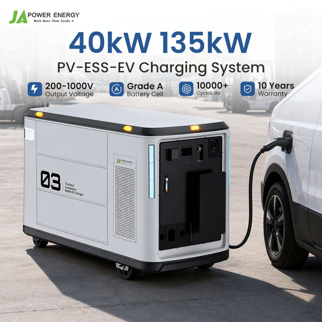Commercial DC Fast EV Charging Station JApower 40kW 135kWh Battery Integrated System for Fleet Parking and Business Sites