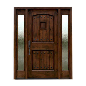 Speakeasy and <strong>Decorative</strong> <strong>Clavos</strong> and Grill Wrought Iron Exterior Door with Sidelight - Product Image 4