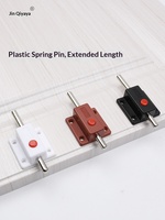 Loquet à bouton automatique en plastique avec ressort intégré, pêne de porte, clip de sécurité pour armoire et porte en bois, cylindrique à montage en surface