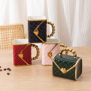 Exquisita Taza de Café de Cerámica con Diseño de Perlas, Taza de Té con Leche de Porcelana Personalizada de Lujo Clásico con Platillo y Cuchara, Regalo para Chicas - Product Image 3