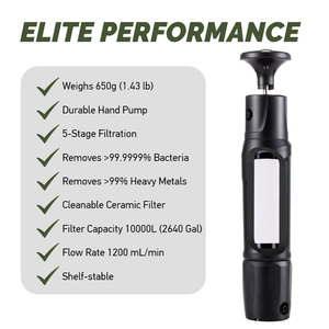Purificador de Agua de Supervivencia de 1.2L/min para Bolsa de Emergencia, Filtro de Cerámica de 5 Etapas, Elimina el 99.9999% de los Protozoas y Bacterias - Product Image 4