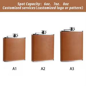 Petaca de <span class=keywords><strong>whisky</strong></span> de acero inoxidable y metal personalizada con logotipo personalizado, Petaca de cuero para <span class=keywords><strong>whisky</strong></span>, juego de regalo para <span class=keywords><strong>Sandy</strong></span> Macdonald - Product Image 5