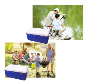 Grote Koelbox Retro Ijs Kist Drank Geïsoleerde Koelbox Plastic Ijsdoos Voor Camping Reizen Draagbare Ijskoeler