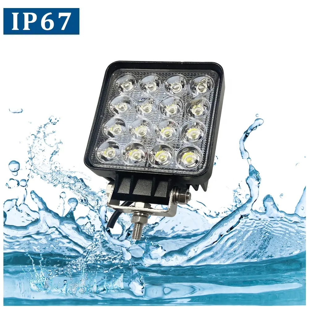 Lampu forklift banjir IP67 anti air, lampu kerja led 48w
