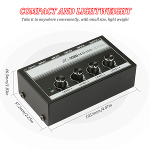<span class=keywords><strong>MH400</strong></span> Ultra Low-Noise 4-Kanal-Line-Mixer Mini-Audio-Mixer mit 1/4-Zoll-TS-Eingängen und Ausgangs lautstärke regler für Gitarren-Bass-Key - Product Image 5