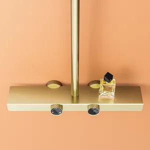 Латунный золотистый смеситель для ванны и ручной душ