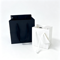 Sac cadeau pliable en papier finition mate avec poignée en cordon tressé pour fêtes, cafés, fleuristes, souvenirs et cadeaux à emporter