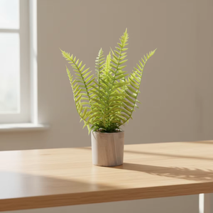 Plante artificielle de fougère de Boston dans un <span class=keywords><strong>pot</strong></span> gris, faux bonsaï de fougère, décoration pour la maison, le bureau, le dessus de table - Product Image 5