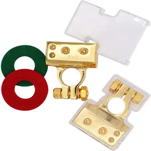 Best quality Brass Battery terminal Clamp Connector with cover and anti-corrosive washer Positive &Negative