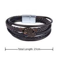 Bracelet d'affaires intelligent en cuir de coquille de noix de coco NFC boucle magnétique 13.56MHz RFID contrôle d'accès OEM NFC cadeaux bracelets de mode