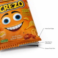 Film d'emballage personnalisé pour chips, rouleau de film imprimé avec motif de dessin animé, sachet souple laminé pour chips, scellage thermique, vente en gros OEM