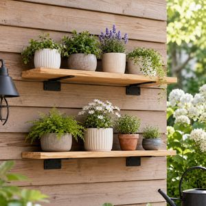 Heavy Duty <b>Wall</b> <b>Mounted</b> <b>Shelf</b> Bracket 2 Piece Set Black Steel Support For Storage Organization Home Office Kitchen Bedroom - Product Image 3