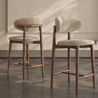 Chaise de bar haute de luxe la plus vendue, personnalisable pour la maison, le restaurant, la cuisine, avec cadre en bois massif moderne, pour l'extérieur et l'école