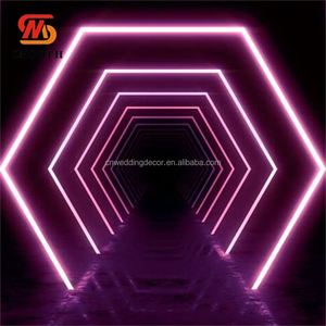 Pürüzsüz düğün beşgen ayakta Led dev çerçeve kanal kemer renkli süslemeleri Motif kemer ışık tüneli - Product Image 1