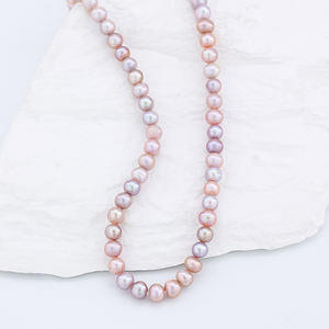 6-7mm AAAAグレードナチュラルホワイトピンクパープル生水パールビーズルーズポテトスタイルジュエリー作りネックレスブレスレット - Product Image 6