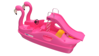 Équipement de parc aquatique de style nouveau 2024, toboggan aquatique sur le thème de l'animal flamant rose, bateau électrique