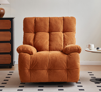Fauteuil inclinable manuel pivotant au design moderne, une place, rembourré en mousse, en tissu confortable, pour salon et chambre à coucher