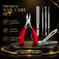 Ensemble d'outils de manucure et pédicure en acier inoxydable avec pince à cuticules, lime à ongles, pincettes et repousse-cuticules pour doigts et orteils