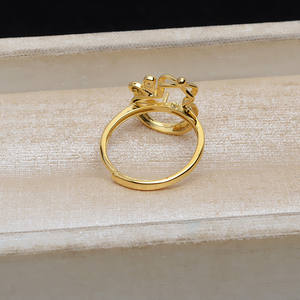 Bague ouverte en argent S925 Wenchi, motif gourde, réglable, pour perles de 7-10 mm, avec support vide, référence 16758, composants de bijouterie, Chine - Product Image 4