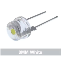 8MM blanc bleu vert rouge jaune LED Super lumineux chapeau de paille lumière émettant Led mis en évidence blanc 0.5W astigmatisme