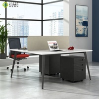 Venta al por mayor ahorro de espacio escritorio de oficina dos personas mesa de oficina moderna estación de trabajo muebles
