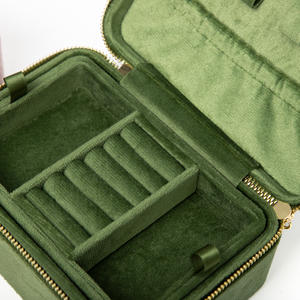 Zebo Portable Velvet Jewelry Box with Zipper Travel <b>Storage</b> Case for <b>Rings</b> Earrings Necklaces Custom Logo Available - Product Image 4