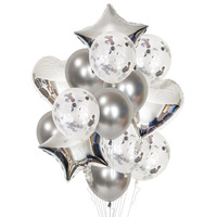 Ballon en feuille transparente rempli de papier pailleté or rose Ensemble de ballons en latex métallique film aluminium