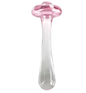 Pink Mushroom Shape Glass Anal Butt Plug For Adult - Product Image 6