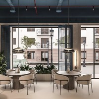 Meubles de restaurant et d'hôtel modernes en acier inoxydable, légers, durables et créatifs, pour salon et jeunes, comprenant table et chaise