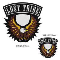 Patch brodé auto-agrippant OEM ODM grand format pour veste ou gilet, motif moto Lost Tribe
