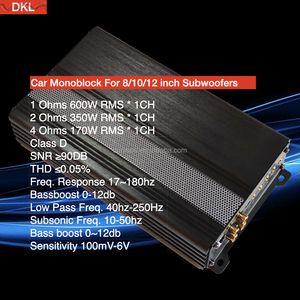 Amplificateur de caisson de basses stéréo pour <span class=keywords><strong>voiture</strong></span> 8 10 12 pouces Mono RMS 600W Bass Amp Peak <span class=keywords><strong>1200W</strong></span> Class D Car Amplifier Monoblock - Product Image 3