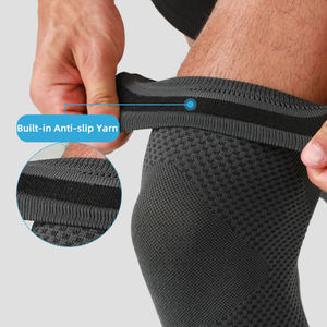 Genouillère de sport en nylon à haute élasticité avec logo, double réglage, pour la course à pied - Product Image 3