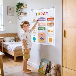 Tableau matinal quotidien, calendrier <span class=keywords><strong>de</strong></span> temps partagé, fournitures <span class=keywords><strong>de</strong></span> classe, tableau d'apprentissage interactif pour <span class=keywords><strong>la</strong></span> <span class=keywords><strong>maternelle</strong></span> et <span class=keywords><strong>la</strong></span> petite enfance - Product Image 6