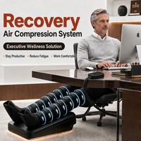 Masseur de jambes à compression d'air pour le bureau, la maison et le yoga, 8 chambres, enveloppement à 360 degrés avec 23 niveaux de pression, bottes de récupération portables