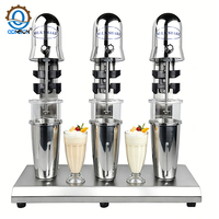 Mélangeur automatique de thé au lait QDMECH à large application, faible bruit, machine à secouer les milkshakes trois tasses