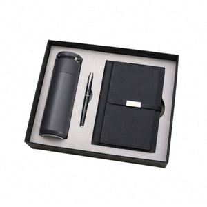 Promo Wholesale Business A6 <b>Refill</b> Notepad Bottle Set Customizable PU Leather A5 Notebook Gift Set With <b>Pen</b>, Thermal Mug and USB - Product Image 5