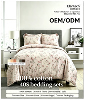 Ensemble de literie 100% coton, housse de couette imprimée, drap, linge de lit doux et respirant pour la chambre à coucher