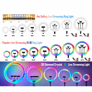 3D-36 Anneau lumineux RGB en cristal 3D de <span class=keywords><strong>14</strong></span> <span class=keywords><strong>pouces</strong></span>, 3 températures de couleur, 8 niveaux de luminosité réglables, éclairage d'appoint RGB pour photographie - Product Image 2