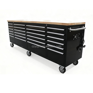 96 Pulgadas Carrito <span class=keywords><strong>de</strong></span> <span class=keywords><strong>Herramientas</strong></span> <span class=keywords><strong>de</strong></span> Acero Inoxidable Negro con 24 Cajones, Banco <span class=keywords><strong>de</strong></span> <span class=keywords><strong>Herramientas</strong></span> OEM <span class=keywords><strong>para</strong></span> Almacenamiento en Garajes, Mecánica y Uso en Talleres - Product Image 1
