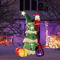 Ornement extérieur de noël accrocheur de 7FT Navidad décoration gonflable arbre de noël gonflable avec lumière LED flocon de neige rotatif