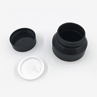 Pots cosmétiques OEM 50g 100g pour crème de soin, en plastique HDPE rond dépoli, à épaule inclinée, vides, avec couvercles à vis