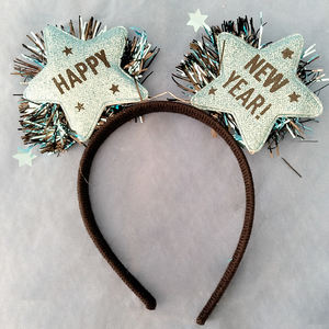 Fascia per capelli a cinque <span class=keywords><strong>stelle</strong></span> per <span class=keywords><strong>capodanno</strong></span> con luci lampeggianti per decorazioni per feste Happy New Year Headband - Product Image 5