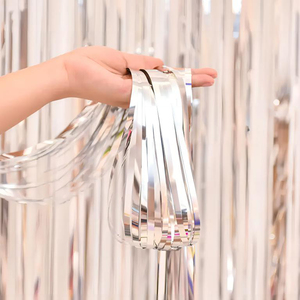 ม่านฟอยล์ประดับประตูแต่งพู่ขนาด1ม. * 2ม. ม่านผ้าไหมกันฝนสีสันสดใสสำหรับงานปาร์ตี้วันหยุด - Product Image 3