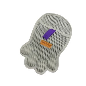 Gants de toilettage pour chats et chiens, noir et gris, en polyester, outil de massage et de démêlage - Product Image 5